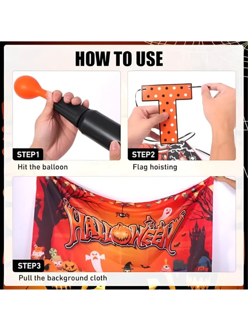 Halloween Party Decorations, Backdrop, Banner, Garland & Balloons